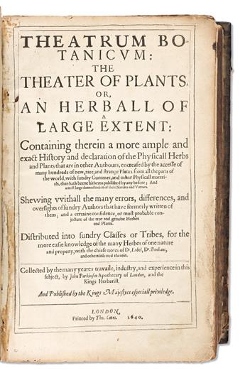 Parkinson, John (1567-1650) Theatrum Botanicum, the Theater of Plantes, or An Herball of Large Extent.